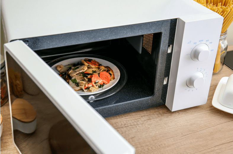 Food inside microwave