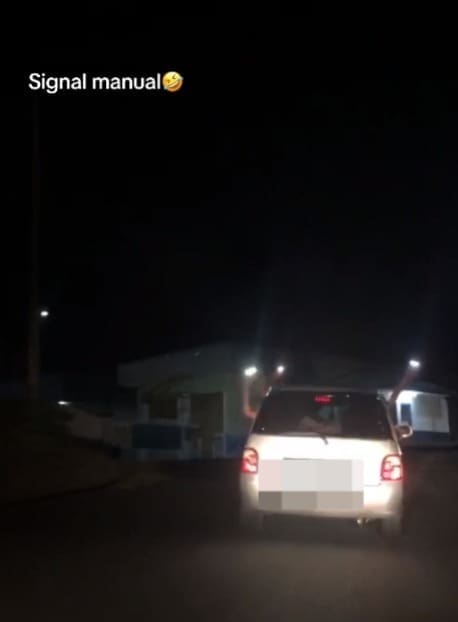 friend waving flashlights