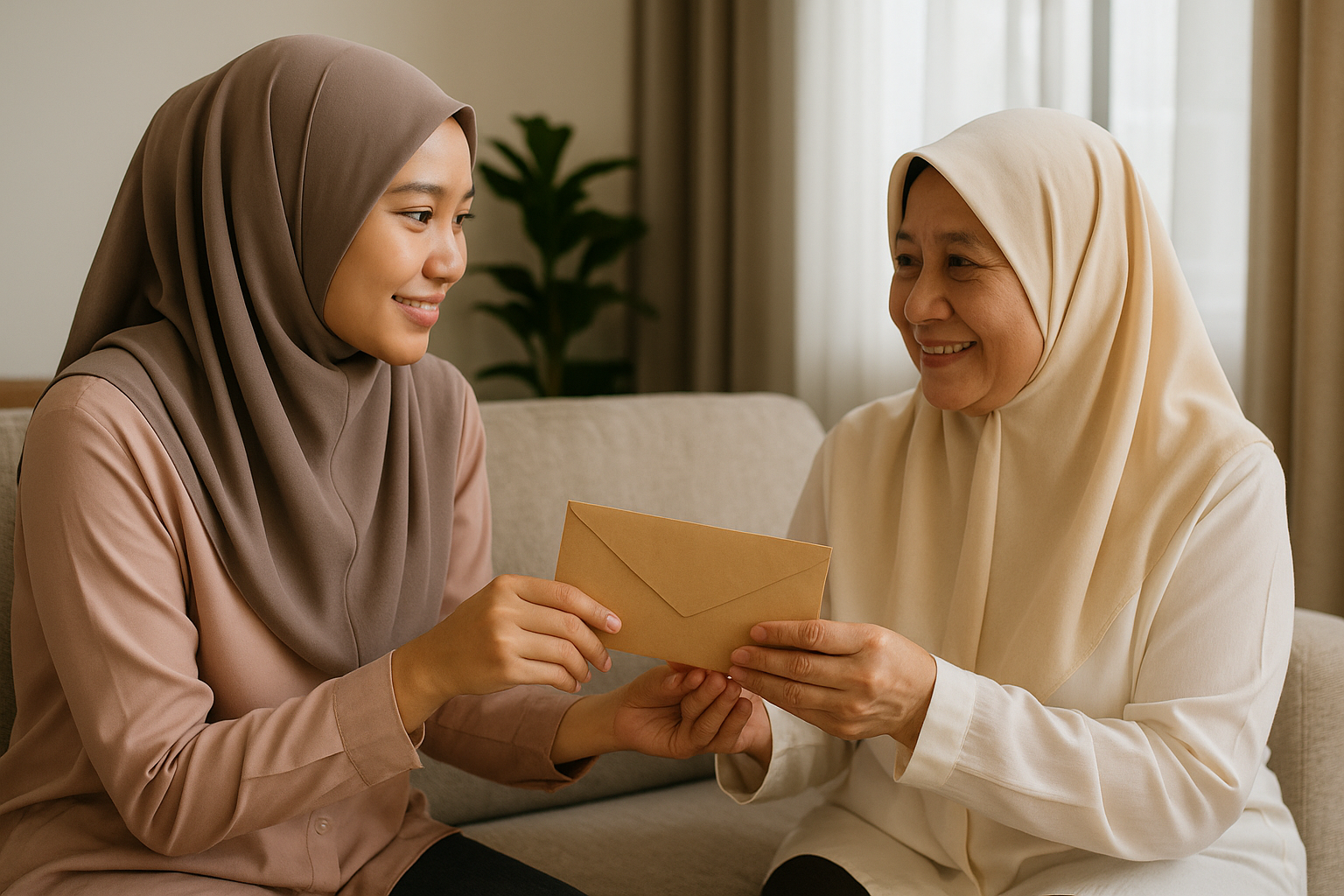 Giving mum  her first salary