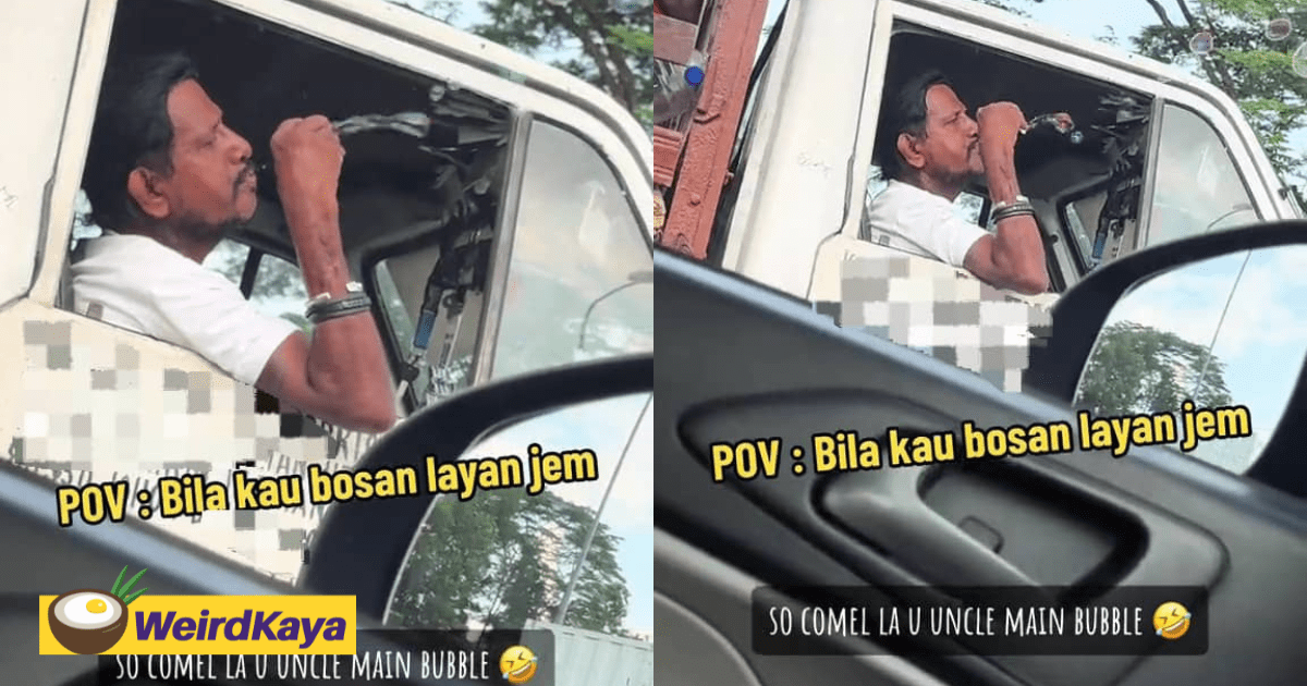 Good Idea – M'sian Amused By Lorry Driver Playing With Bubble Toy In Traffic Jam