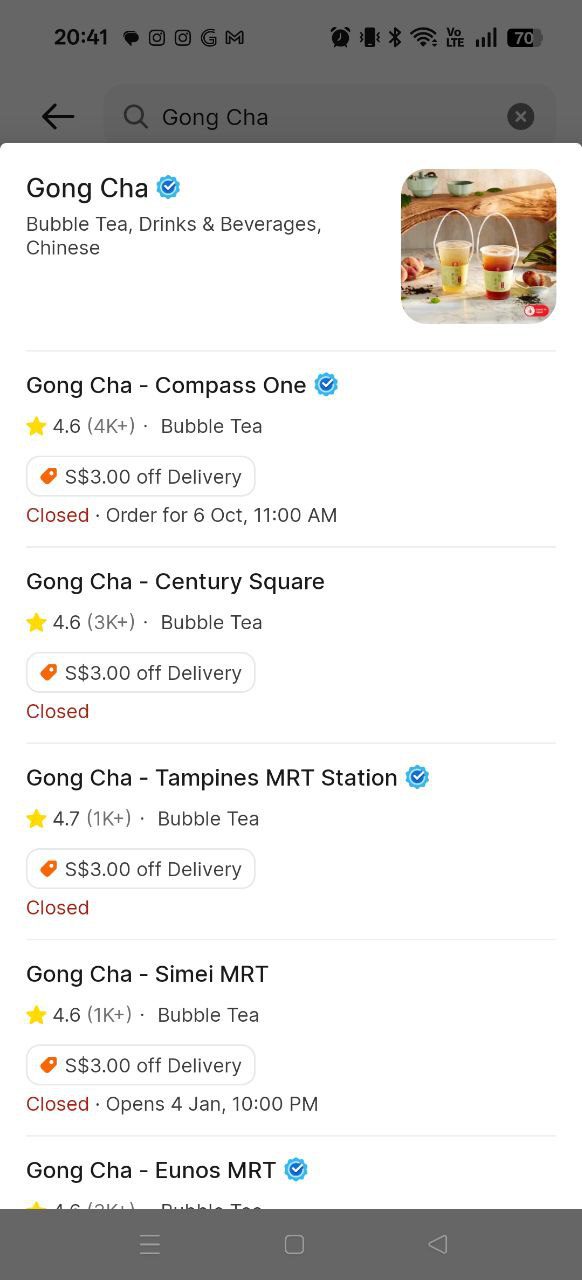 grabfood gong cha
