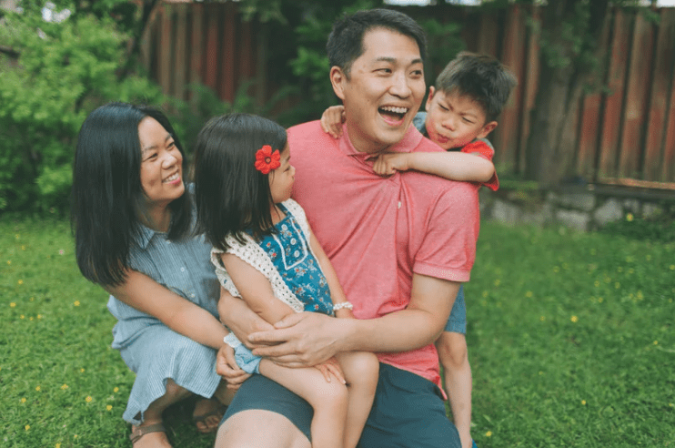 Happy Asian family