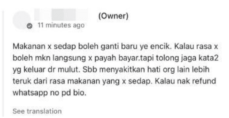 harsh google review restaurant in malaysia RM48.40 meal 