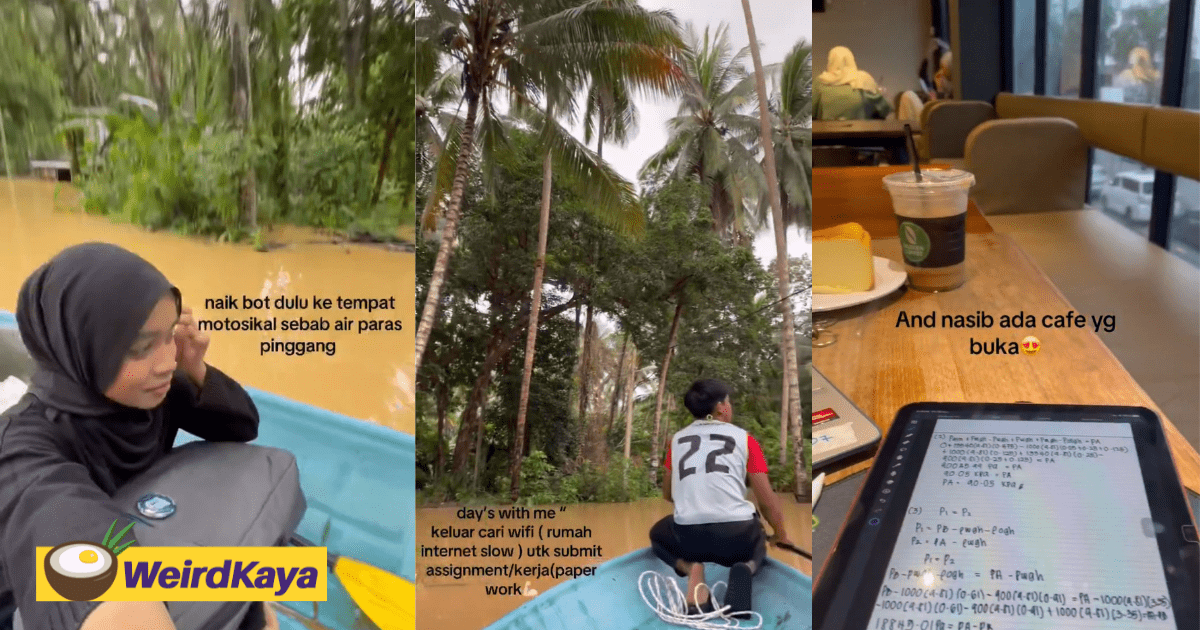 'He Didn’t Think Twice' - M'sian Rows Sampan Through Flood To Help Sister Submit Her Assignment