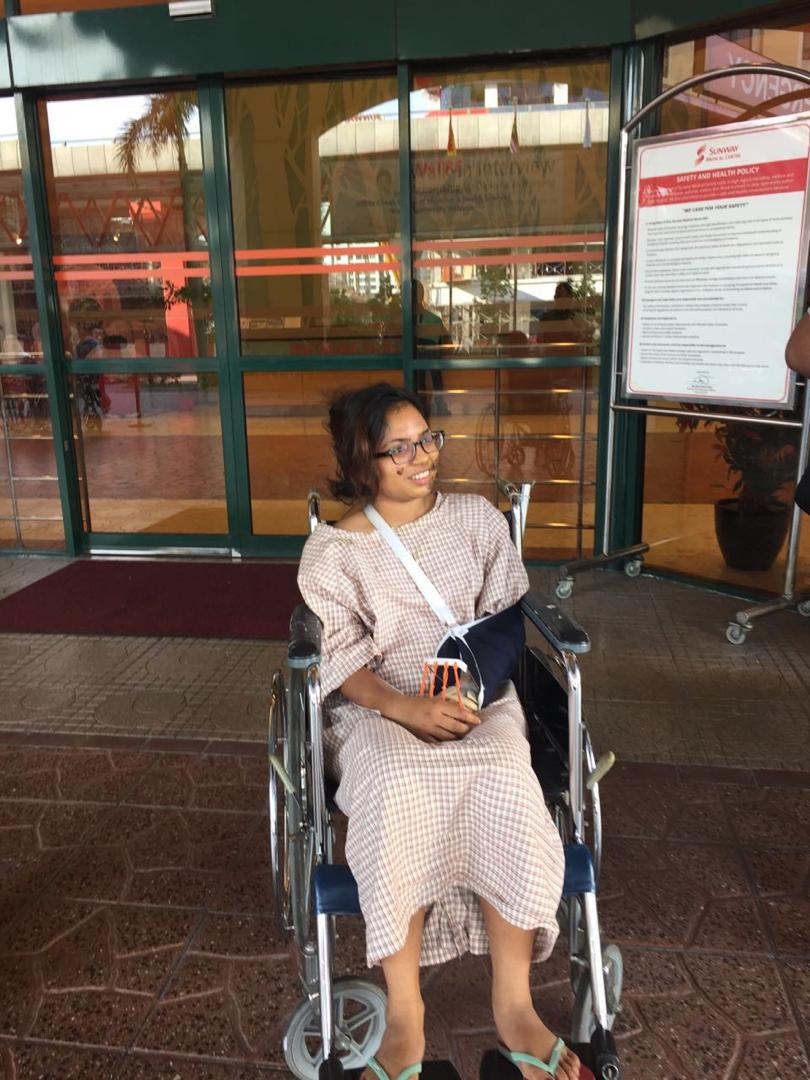 Herrvena sitting on a wheel chair