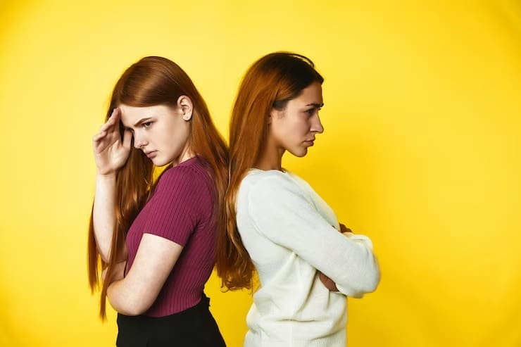 Two girls facing conflicts