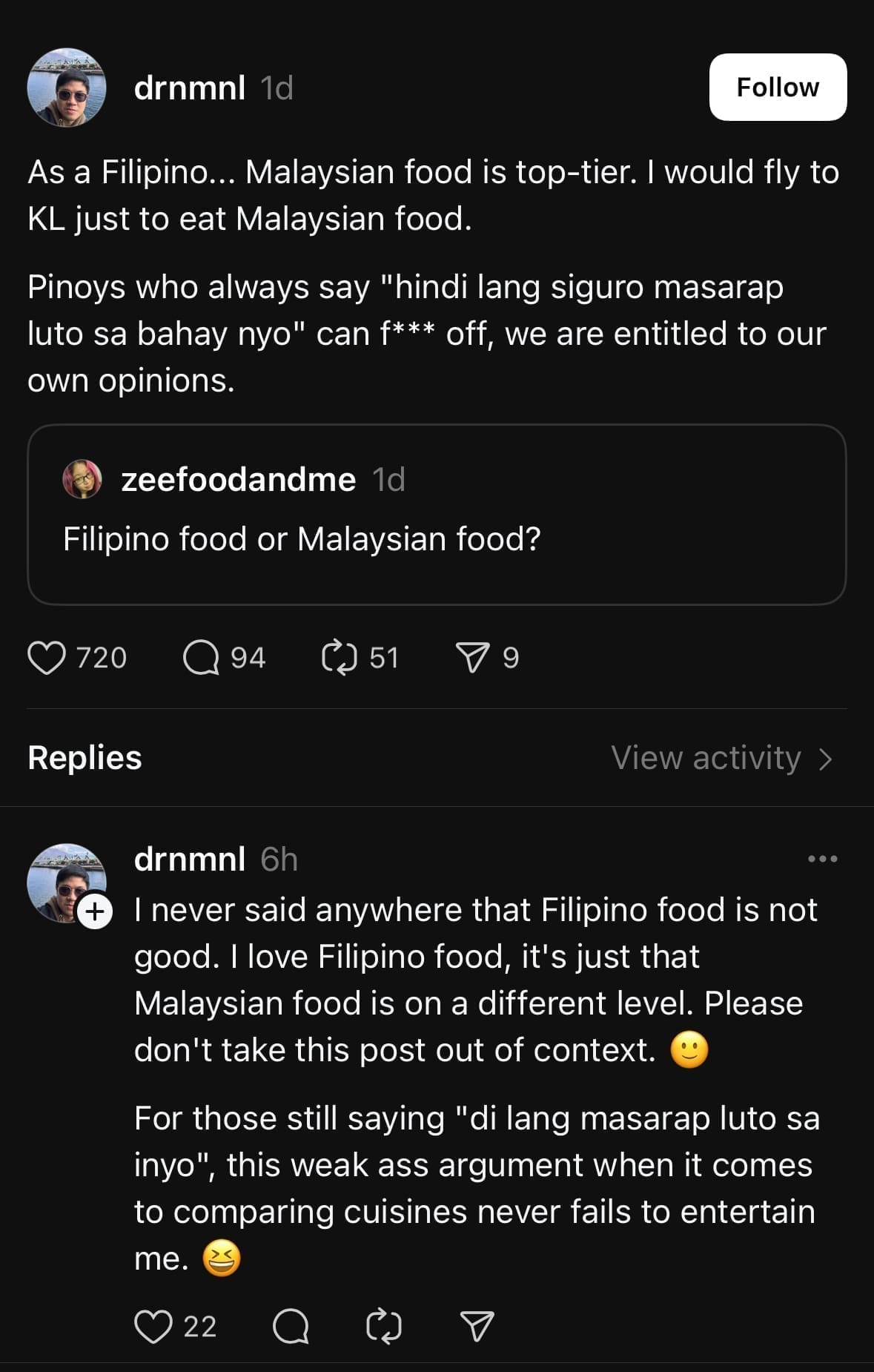 ‘I’ll Fly For It’ - Filipino Man Says M’sian Food Beats Filipino Dishes