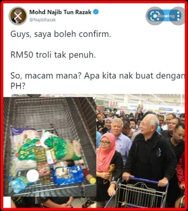 &Quot;Only One Bottle Of Oil Under Bn&Quot; — Netizen Debunks Najib'S Claim That Inflation Was Out Of Control During Ph Rule | Weirdkaya