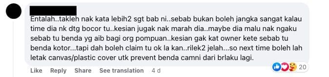 M'sian Grab Driver Horrified To Find Car Seat Stained With Period Blood By Passenger comment 2