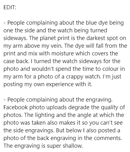 Hk netizen complains of moonswatch leaving dye stains on his skin | weirdkaya