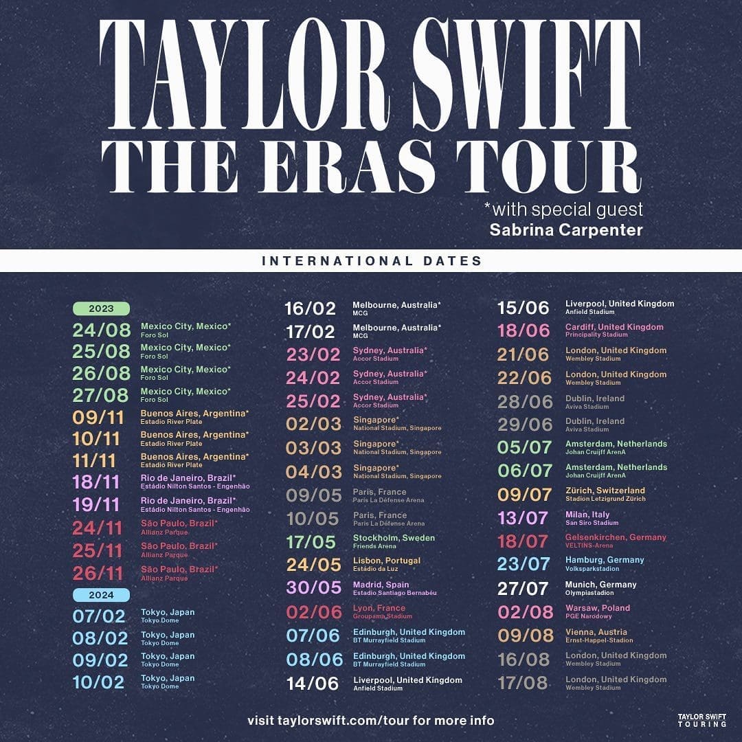 The Eras Tour date poster