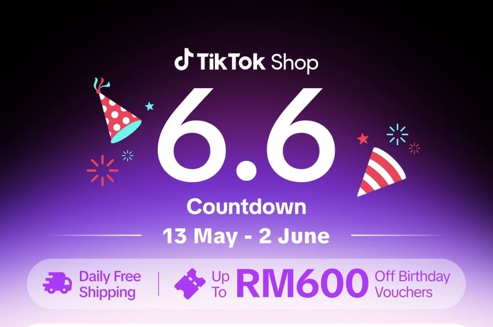 TikTok Shop M'sia 6.6 Countdown Celebration poster