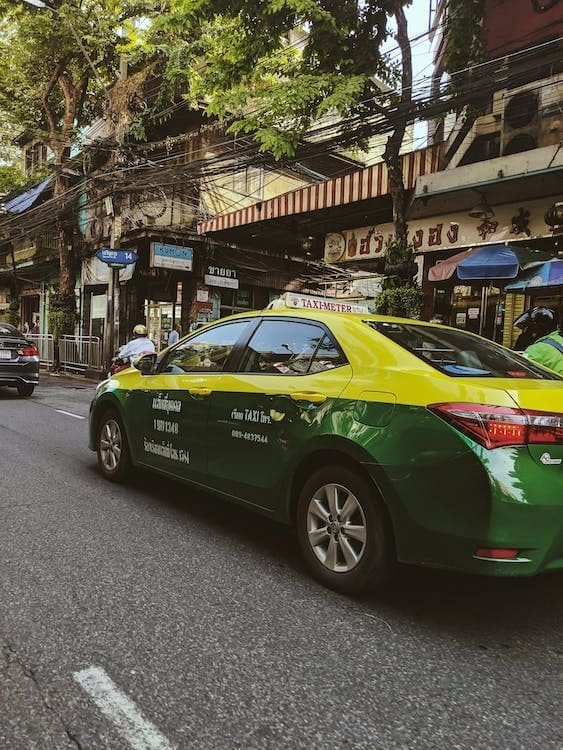 A taxi in thailand street