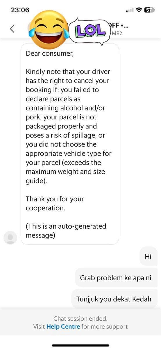 M'sian woman tries to cancel Grab order