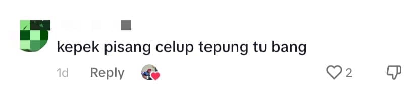 comments from netizens about tiny pisang goreng