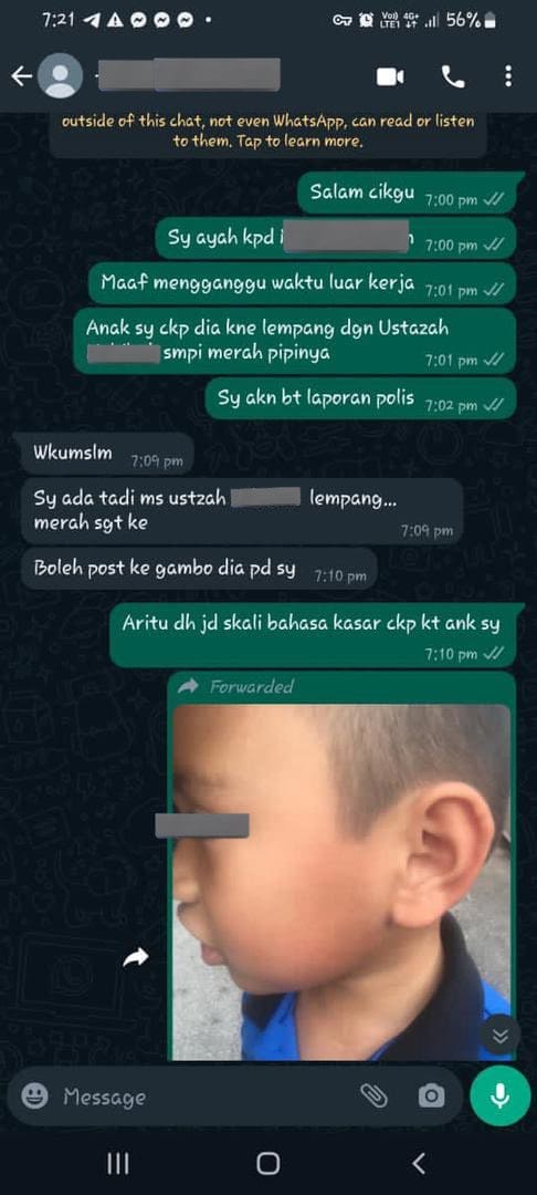 Conversation between Dad 7 years old Malaysian boy class teacher
