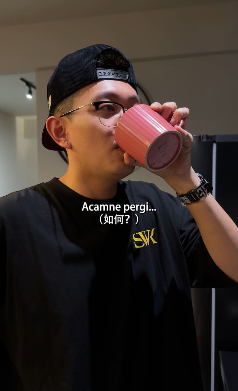 Man drinks water