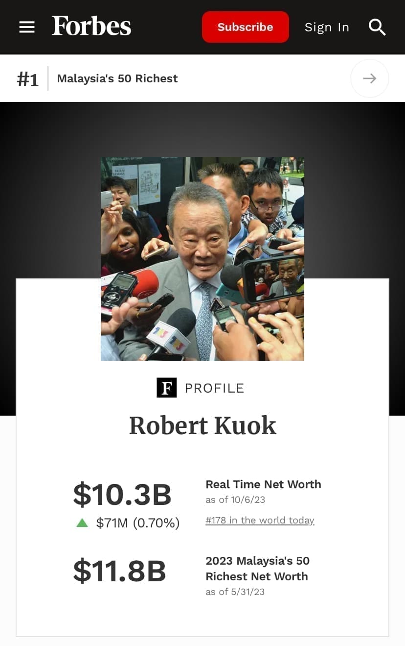 Robert Kuok on Forbes