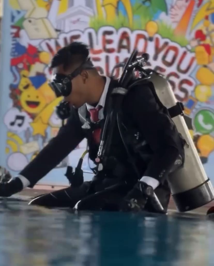 Ahmad Fudhail Ahmad Kenedi ready to dive in