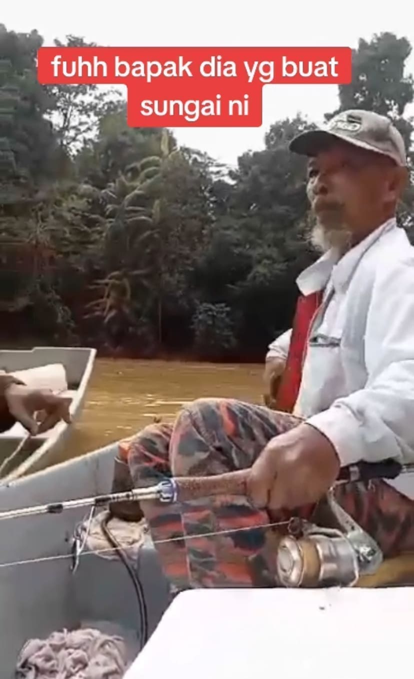 Man fishing in a river