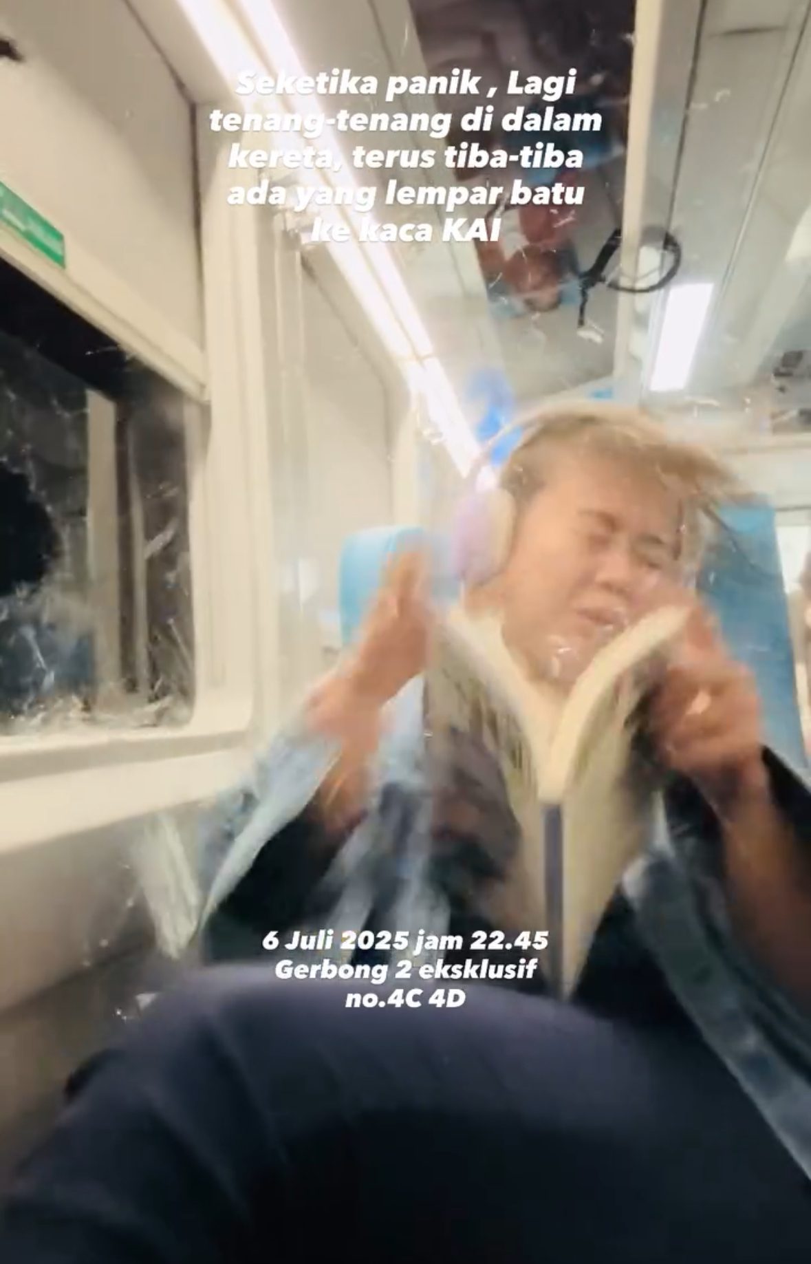 Indonesian Woman’s Face Cut By Flying Glass After Rock Smashes Train Window During Jogja–Surabaya Night Ride