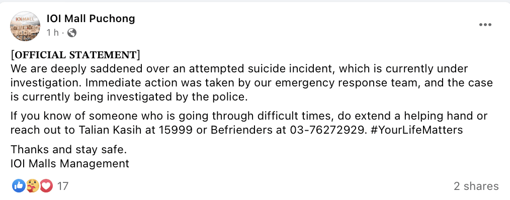 IOI Mall puchong statement