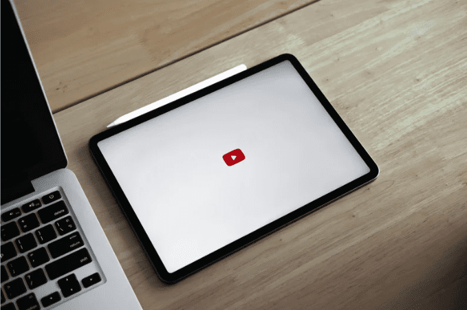 iPad showing YouTube logo