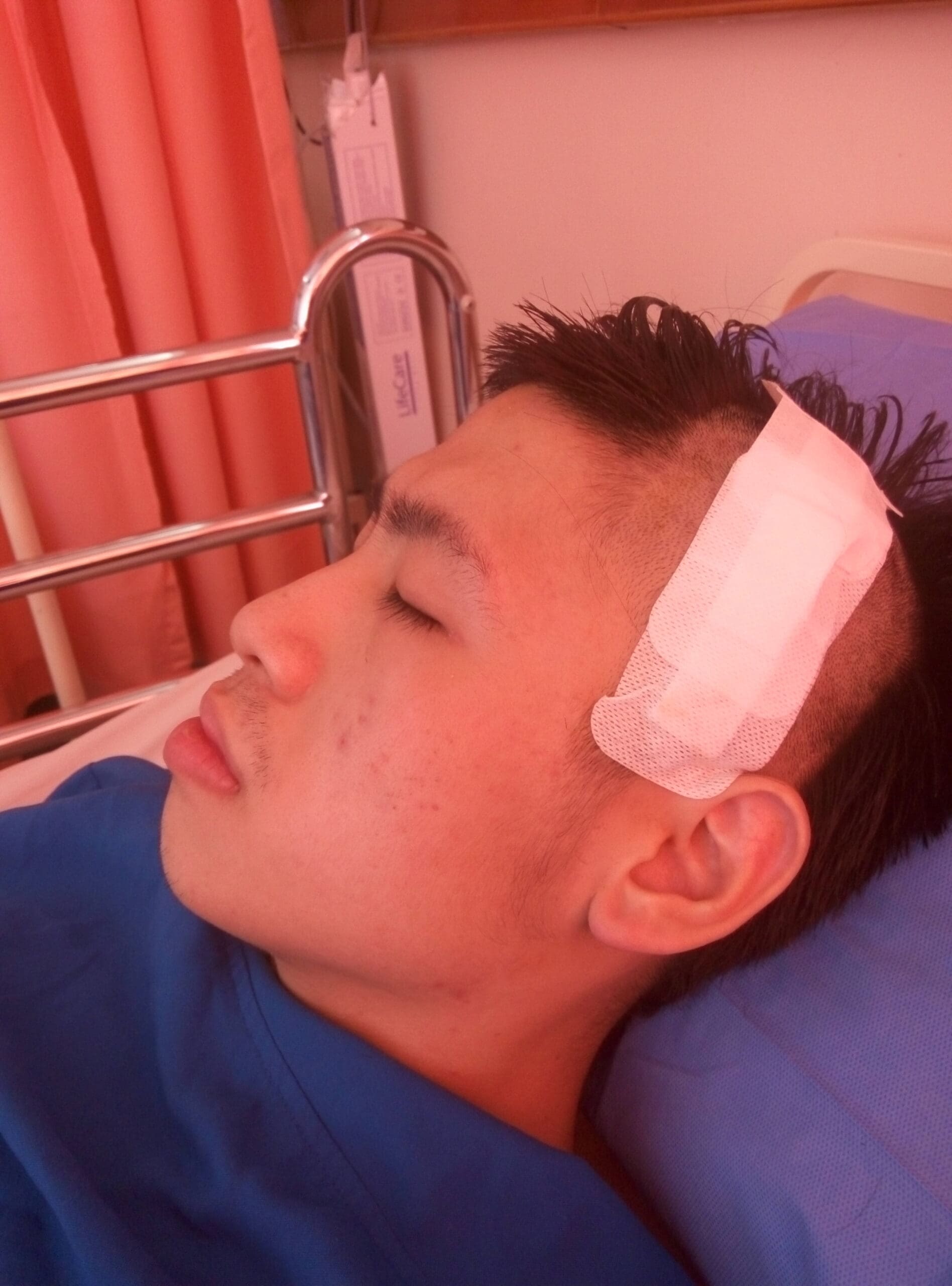 Jonathan recovering from brain surgery