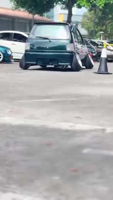 kancil with big tyre seen on road