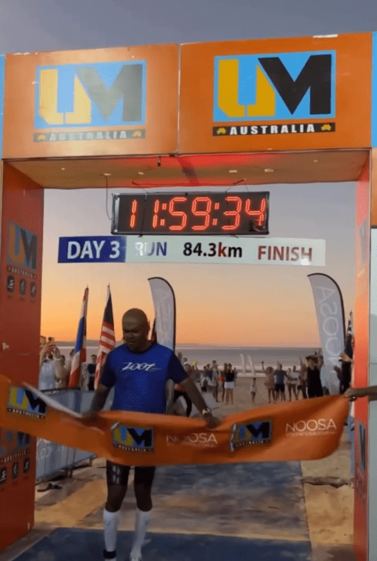 Kannan crossing the finishing line