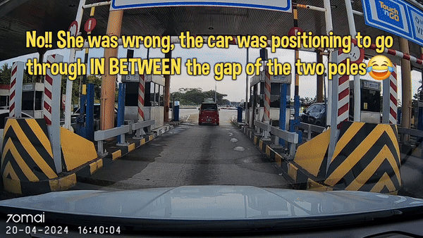 Perodua Kenari squeezes through boom gate