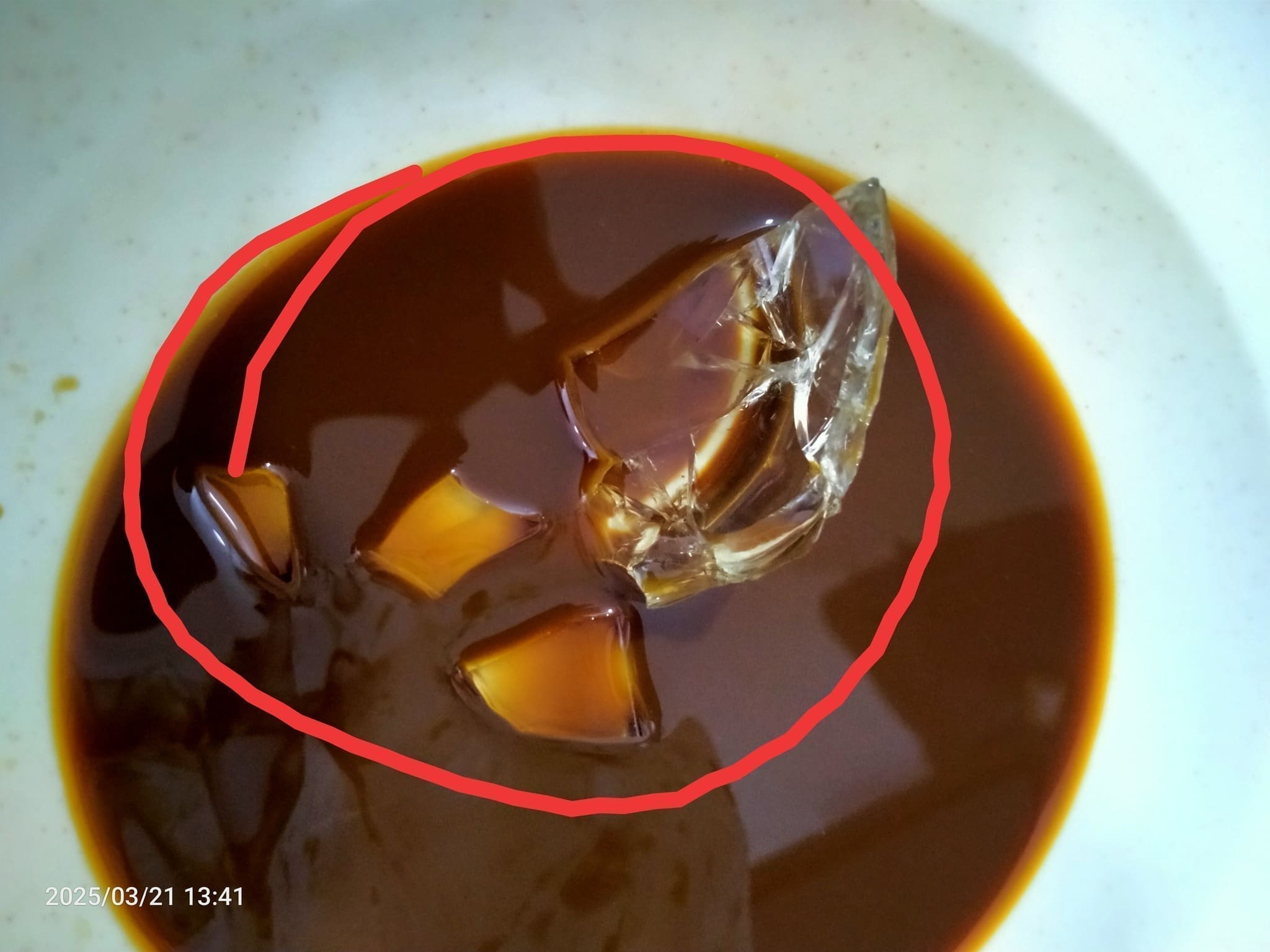 Kopi ice with glass