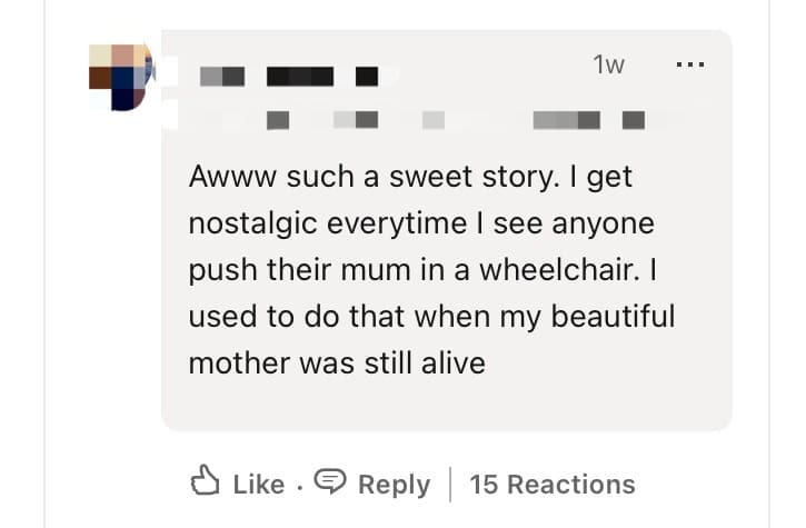 "Can I Hug You?" — M'sian Woman Shares Heartfelt Convo Between A Stranger & Her Mum In LinkedIn Post comment 2