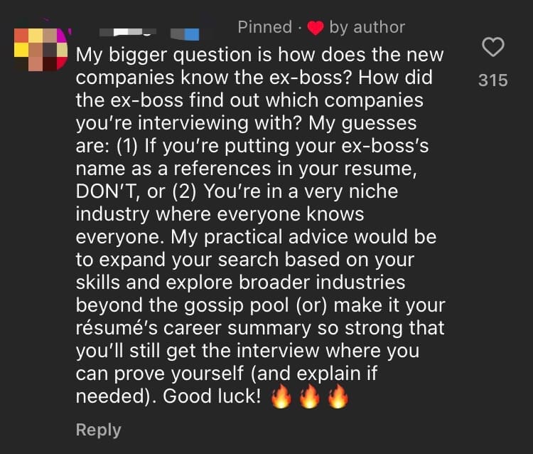 M'sian Claims Friend Couldn't Get A Job After Her Ex-Boss Told Interviewers Not To Let Her Pass comment 4