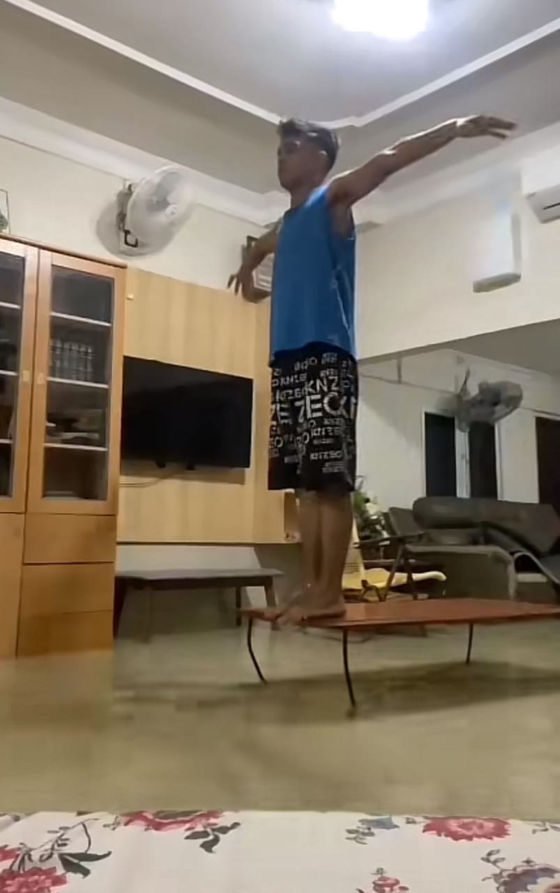 man extends his arm as he wants to dive in