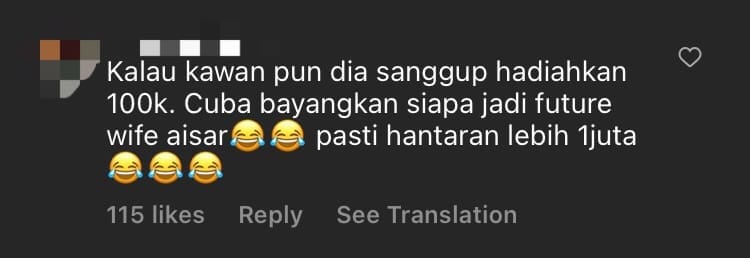 M'sian Influencer Gives Close Friend RM100K In Cash At His Wedding, Says He's Grateful For Their Friendship comment 3