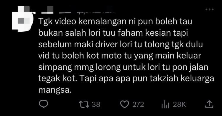 9yo M'sian Girl Crushed To Death By Truck While Coming Back From School comment 1