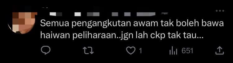 M'sian Woman Brings Cat On KTM Train Ride, Gets Bashed For Breaking 'No Pets' Rule comment 3