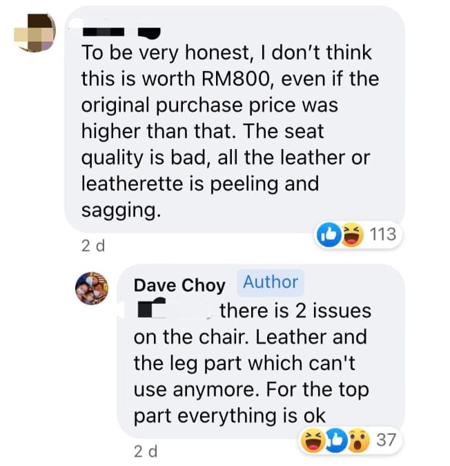 "RM800 For This?!" — Netizens Slam Selling Price Of This Beat-Up Ogawa Massage Chair comment 4