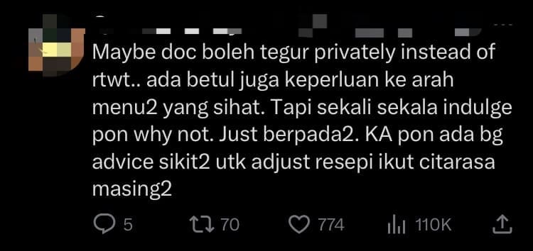 M'sian Doctor Advises Khairul Aming To Come Up With Less Oily Recipes But Gets Slammed By Netizens comment 2