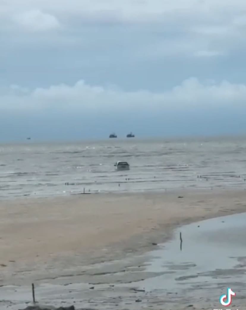 The Myvi's Back At It Again, This Time Getting Itself Stuck In The Middle Of The Sea