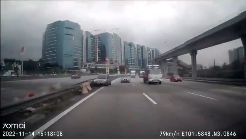 M'sian Man Cheats Death After His Car Gets 'Skewered' Along Federal Highway