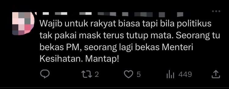 "Double Standards!" — M'sians Unhappy With Sabri And KJ Going Maskless On MRT Ride Despite Rule comment 4