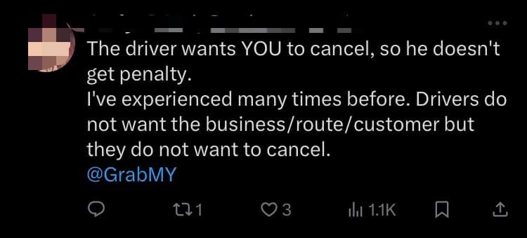 M'sian Man Left Fuming After Grab Driver Goes For Dinner Before Picking Him Up comment 2