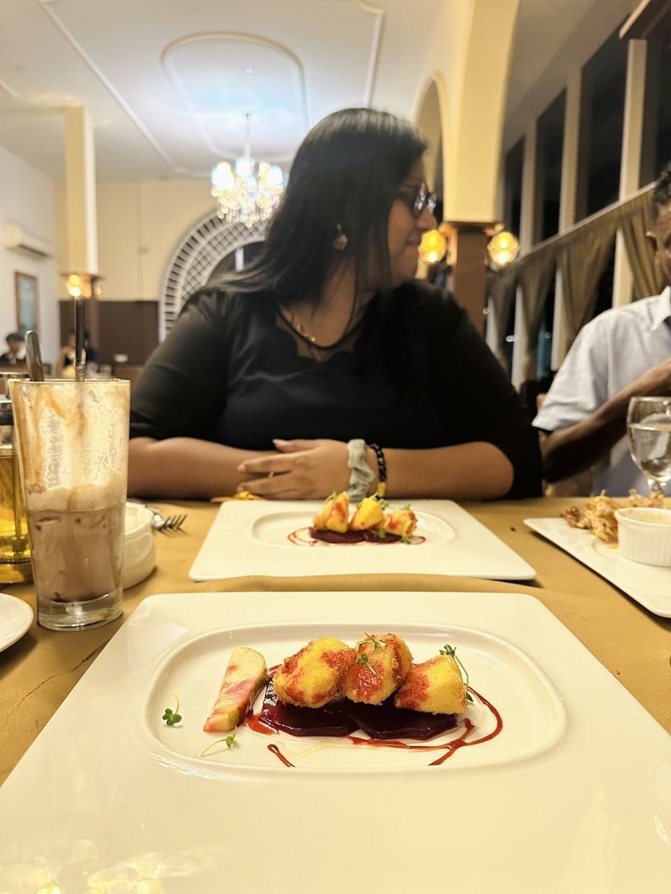 Beetroot & Bluecheese Bignet, Honey Vinaigrette with family 