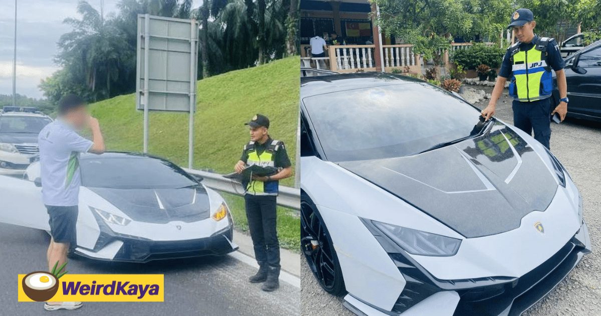 M'sian Man Who Was On His Way To Sell Lamborghini Busted For Not Having Licence Plate & Valid Insurance