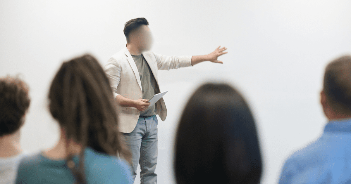 lecturer teaching in a class