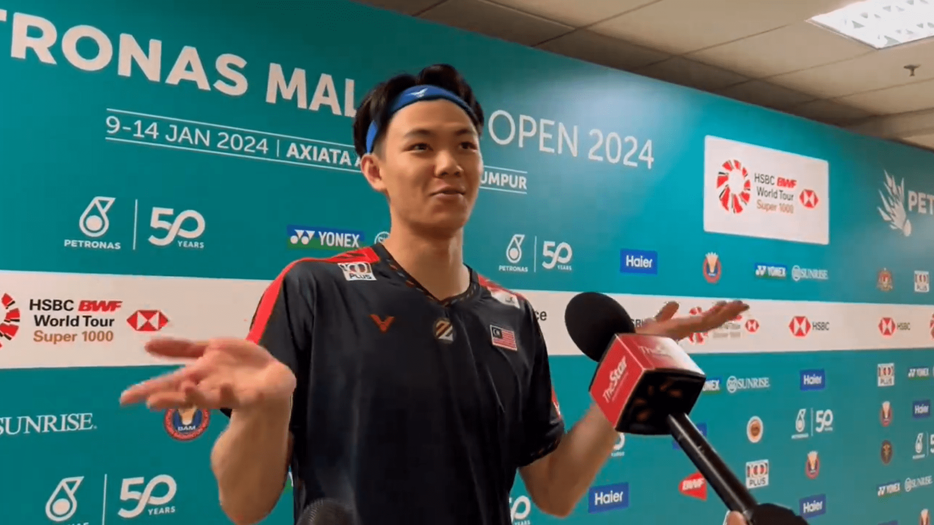 Lee Zii Jia speaking to reporters after Malaysia Open loss