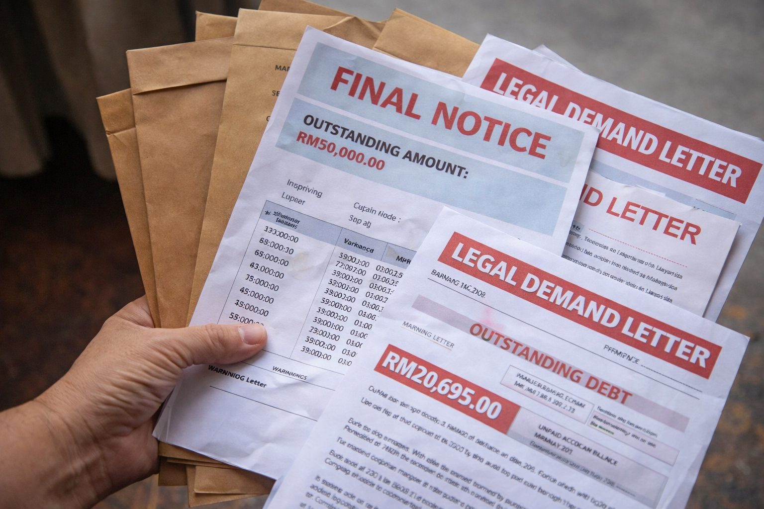 legal notice : debts