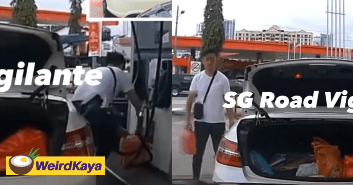 SG Mercedez Driver Caught "Dapao"-ing RON97 At JB Petrol Station